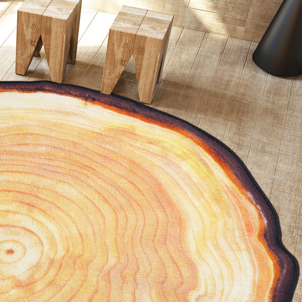 Woodgrain Round Rug