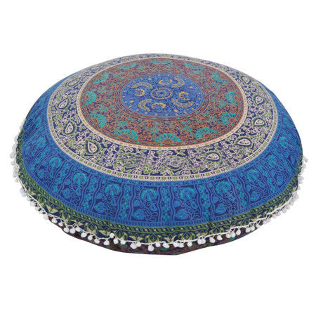 Large Round Indian Floor or Tent Pillow Cover