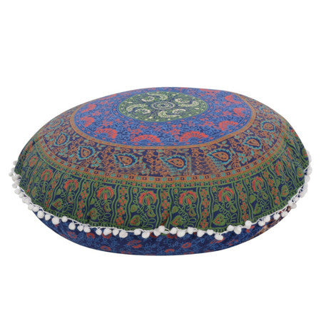 Large Round Indian Floor or Tent Pillow Cover