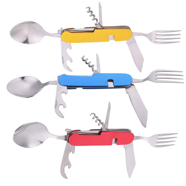 Mini 6 in 1 Stainless Steel Folding Utensil Tool