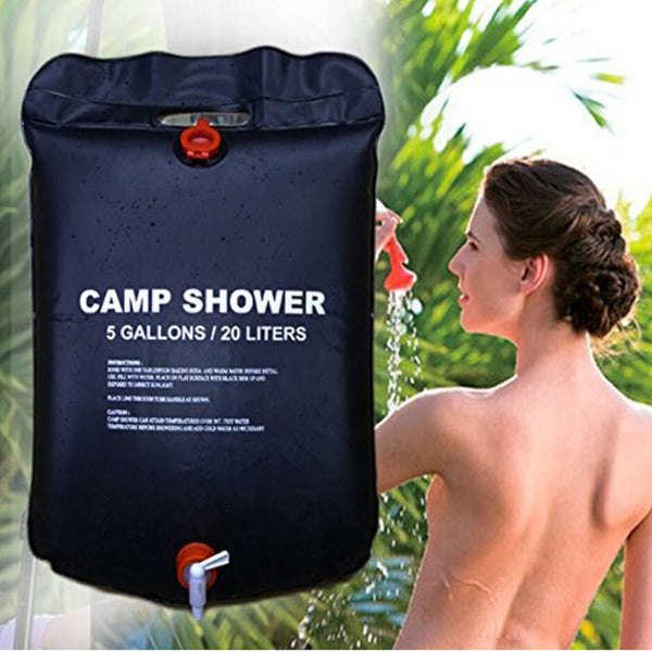 Outdoor Solar-Heated Camp Shower