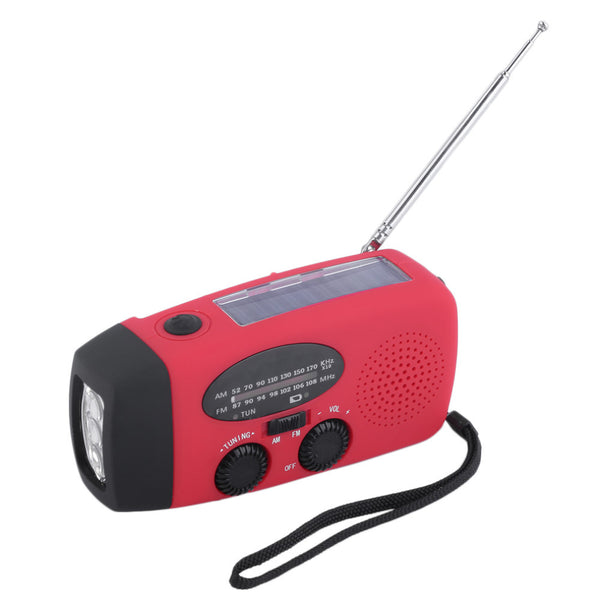 Emergency Hand Crank/Solar Radio, Flashlight & Charger Combo