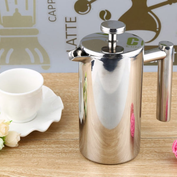 Stainless Double-Walled Steel French Press Travel Coffee Maker