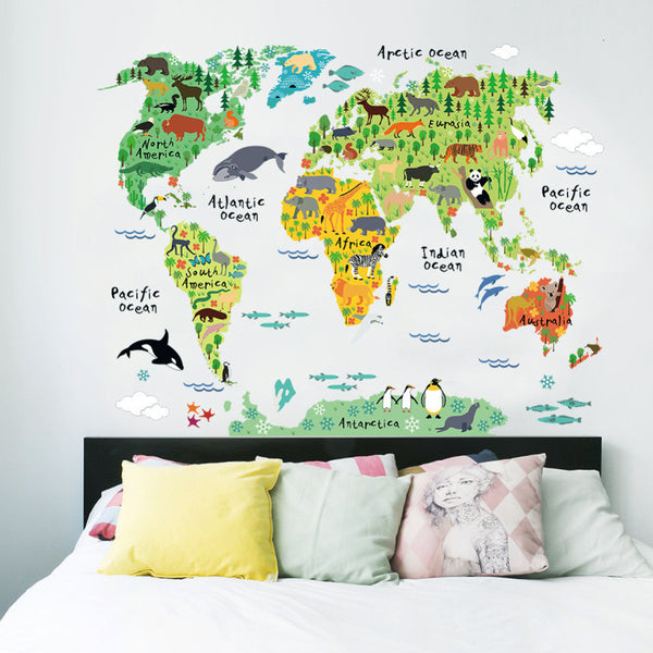 Kids' World Map Wall Decal