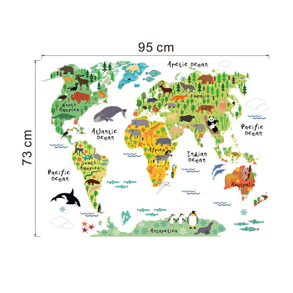 Kids' World Map Wall Decal