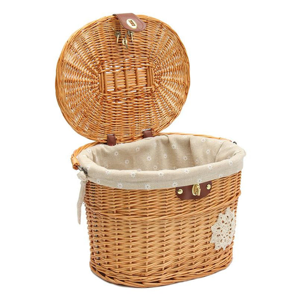 Wicker Willow Bicycle Picnic Basket