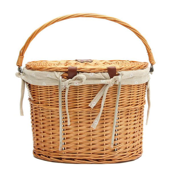 Wicker Willow Bicycle Picnic Basket