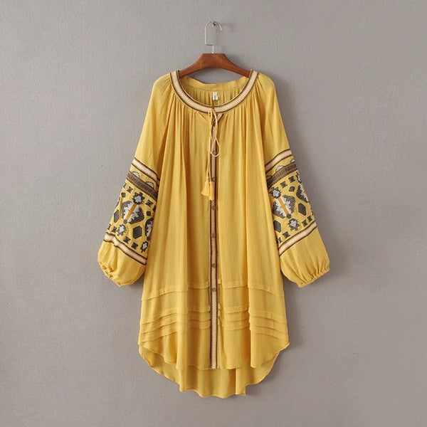 Embroidered Oversized Boho Festival Dress