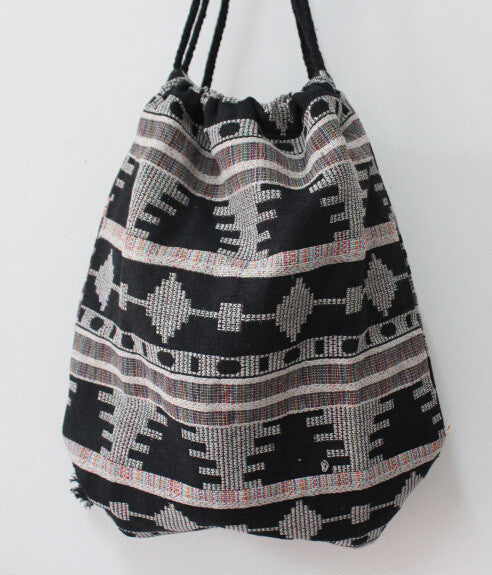 Boho Drawstring Jacquard Backpack