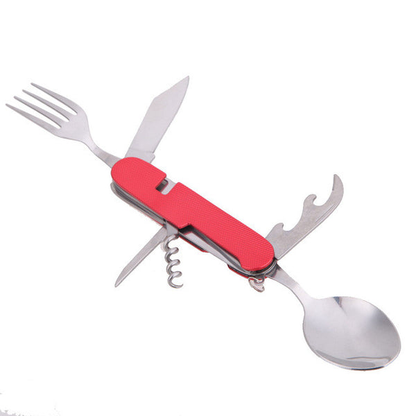 Mini 6 in 1 Stainless Steel Folding Utensil Tool