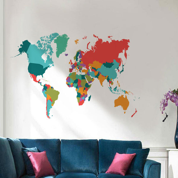 Colorful Word Map Vinyl Wall Decal