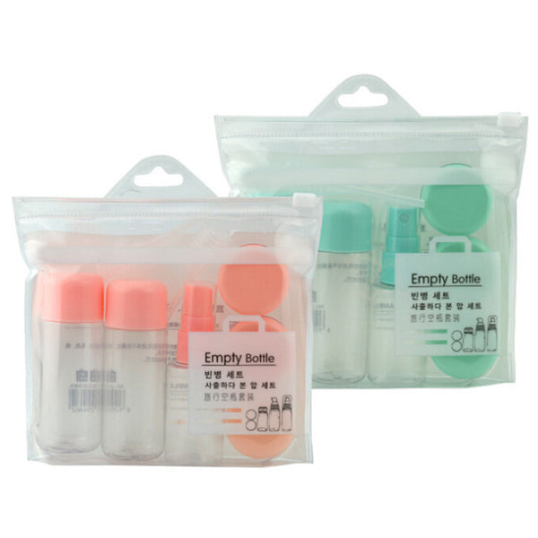 8-Piece Refillable Travel Bottles