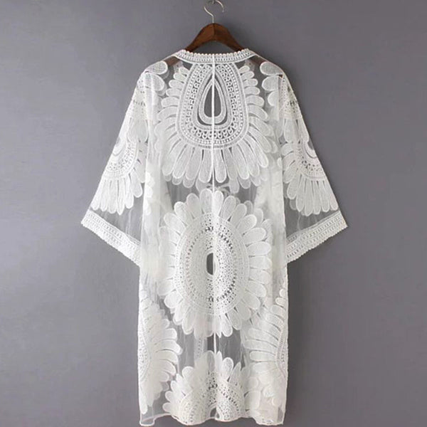 Embroidered Boho Beach Cover Up