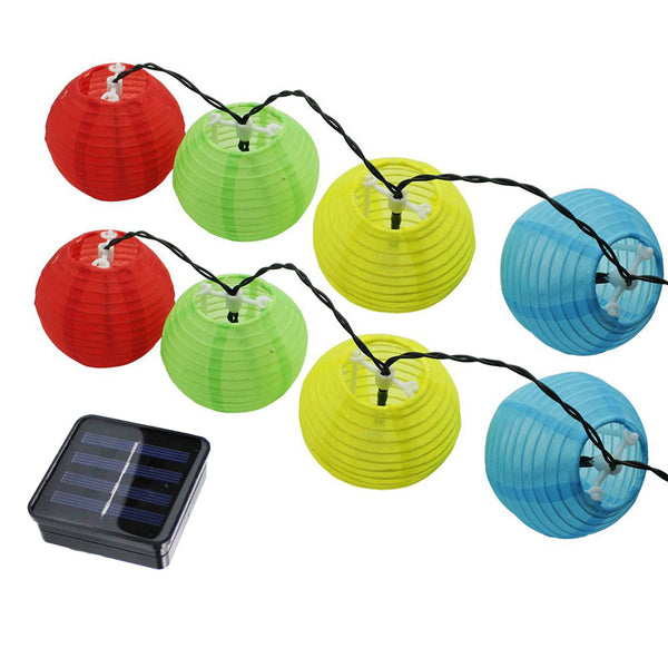 Solar Powered Paper Lantern String Lights