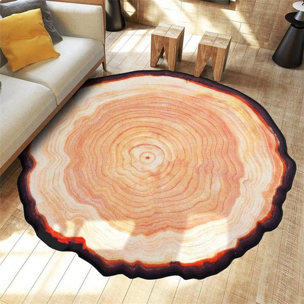 Woodgrain Round Rug