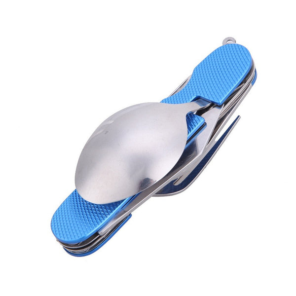 Mini 6 in 1 Stainless Steel Folding Utensil Tool