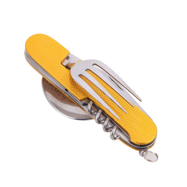 Mini 6 in 1 Stainless Steel Folding Utensil Tool