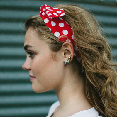 Pinup Cotton Polka Dot Hair Tie