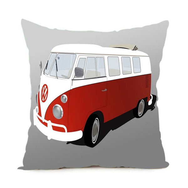 VW Camper Van Decorative Throw Pillow Cover