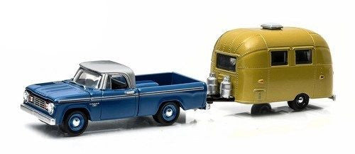 Collectible Miniature 1966 Dodge D-100 and Gold Airstream 16' Bambi