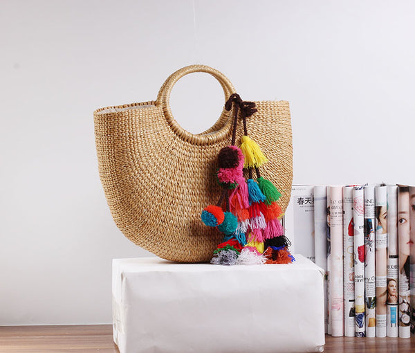 Summer Beach Tote with Tassels