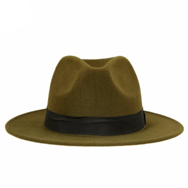 Olive Wool Blend Festival Fedora