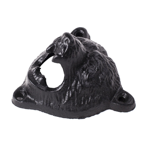 Cast Iron Wall-Mounted Bear Head Beer Opener