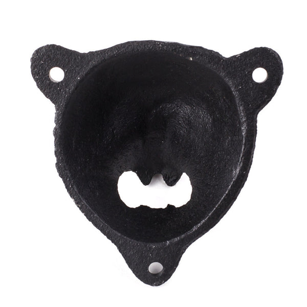 Cast Iron Wall-Mounted Bear Head Beer Opener