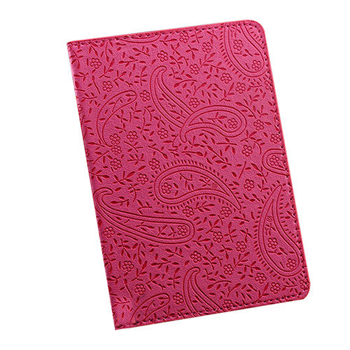 Faux Leather Paisley Embossed Travel Passport Holder